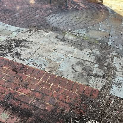 Patio cleared after hot tub removal