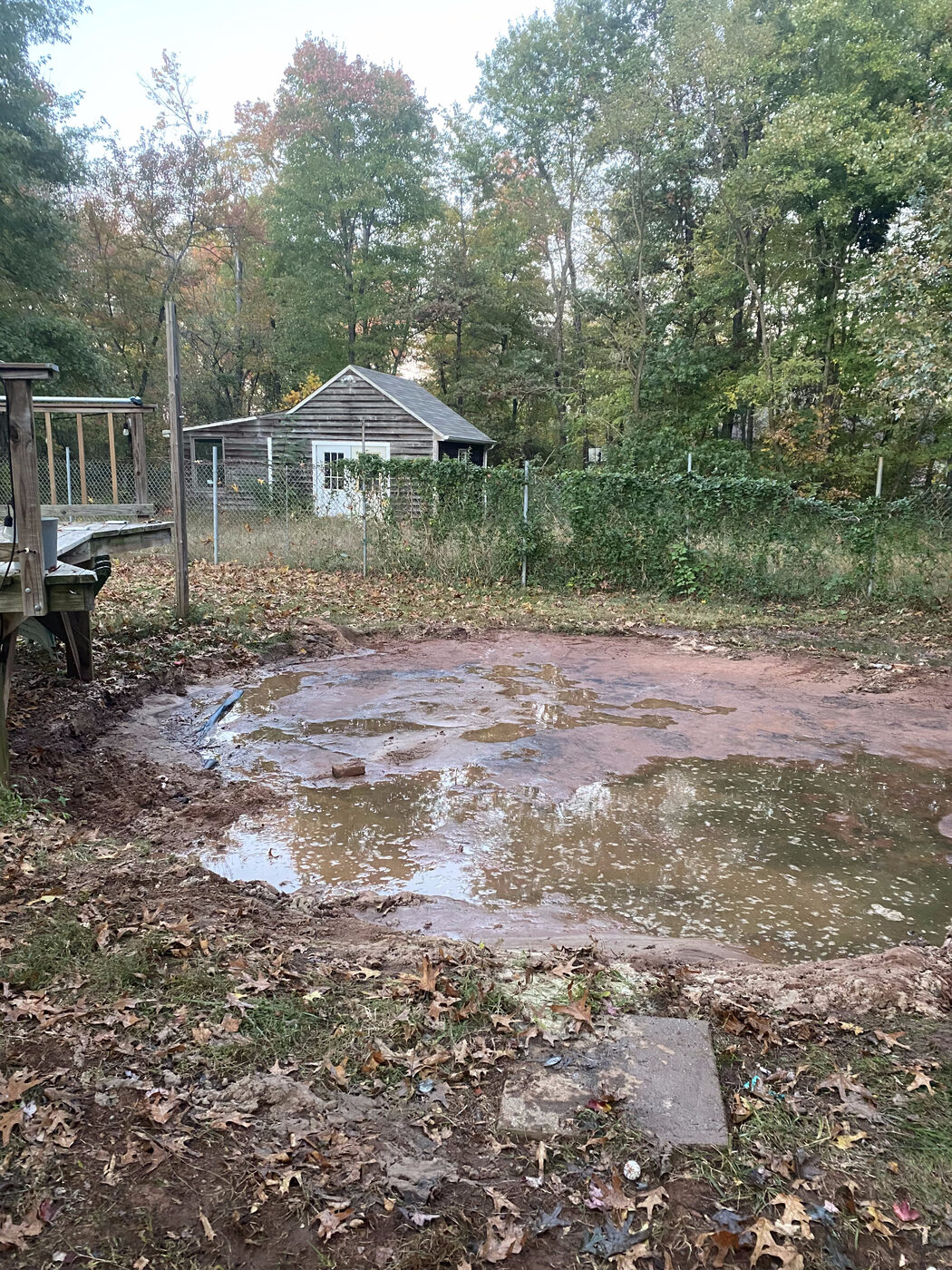 Pool area after cleanout