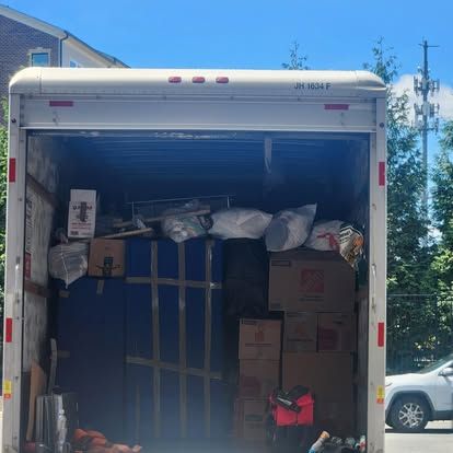 Moving truck loaded and organized